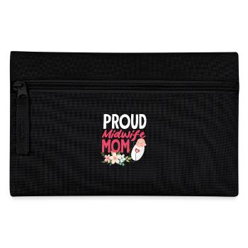 Proud Midwife Mom Flowers Love - Pencil Case - black - Front