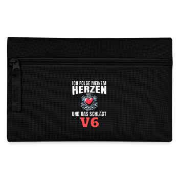 Lustiger Spruch Ich folge meinem Herzen V6 - Federtasche - Schwarz - Vorne