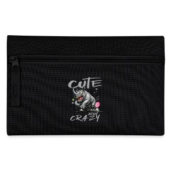 Motif drôle de bande dessinée de rhinocéros mignon mais fou - Trousse - noir - Devant