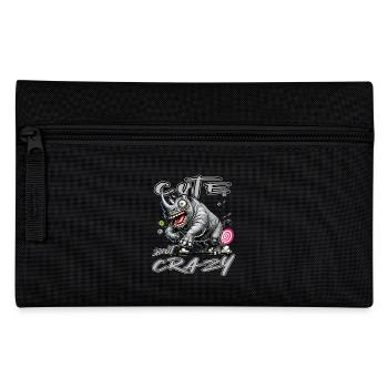 Motif drôle de bande dessinée de rhinocéros mignon mais fou - Trousse - noir - Devant