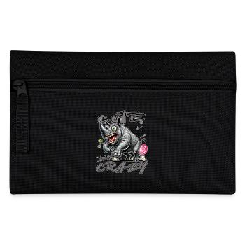 Mignon mais fou rhino style bande dessinée Motif drôle - Trousse - noir - Devant
