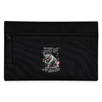 Crazy Rhino on the Edge of Madness Comic Style - Pencil Case - black - Front