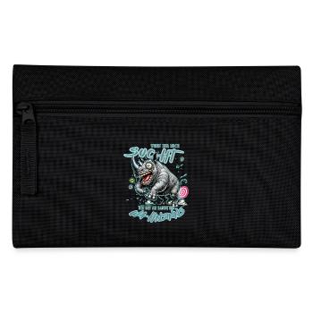 Crazy Rhino on the Edge of Madness Comic Style - Pencil Case - black - Front