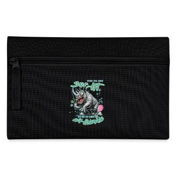 Crazy Rhino on the Edge of Madness Comic Style - Pencil Case - black - Front