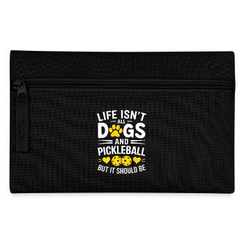 Pickleball Saying Dog Funny Pickleball Gift - Pencil Case - black - Front