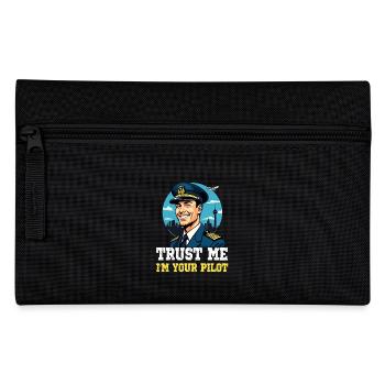 Trust Me I'm Your Pilot - Federtasche - Schwarz - Vorne