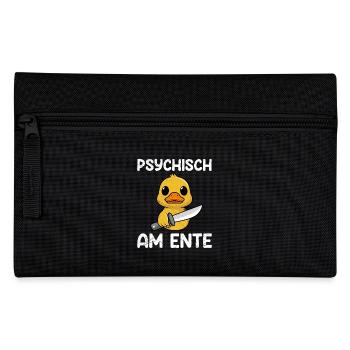 Faschings Party PSYCHISCH AM ENTE Lustiges - Federtasche - Schwarz - Vorne