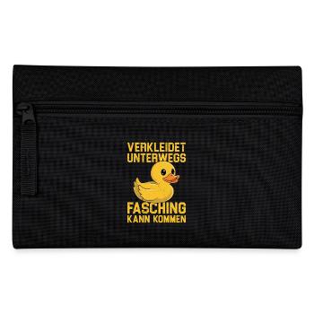 Faschings Ente VERKLEIDET UNTERWEGS FASCHING KOMM - Federtasche - Schwarz - Vorne