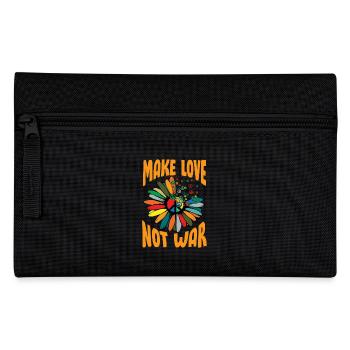 Make Love Not War Flower Power Hippie - Pencil Case - black - Front
