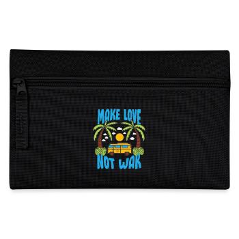 Make Love Not War Flower Power Hippie - Pencil Case - black - Front