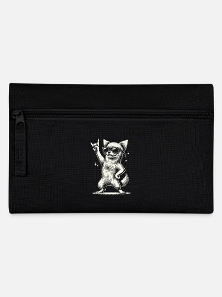 Lustige Heavy Metal Festival Chihuahua Hund - Federtasche - Schwarz