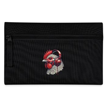 Musik Huhn Kopfhörer Streetwear Outfit Stil - Federtasche - Schwarz - Vorne