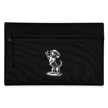 Lustige Heavy Metal Hund Festival Retro Dackel - Federtasche - Schwarz - Vorne