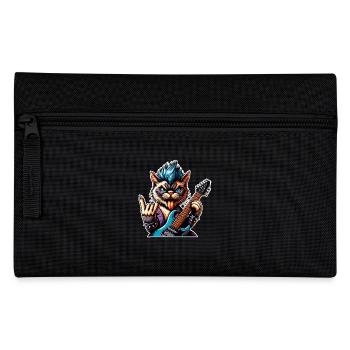 Cat Rock and Roll Guitarist - Pencil Case - black - Front