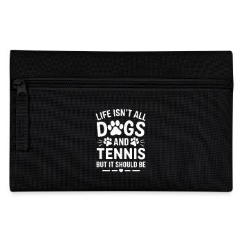 Tennis Saying Dogs Funny Tennis Gift - Pencil Case - black - Front