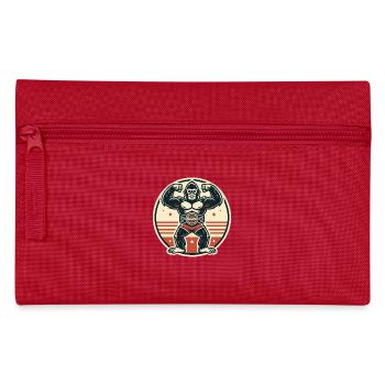 Starker Gorilla mit Champion-Gürtel - Federtasche - Rot - Vorne
