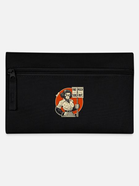 Gorilla mit Schild: Meinungsfreiheit ausverkauft - Federtasche - Schwarz