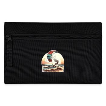 Kitesurf Kitesurfer Kiteboard - Federtasche - Schwarz - Vorne