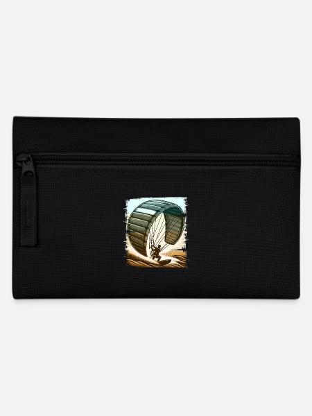 Kitesurf Kitesurfer Kiteboard - Federtasche - Schwarz