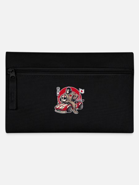 Japanese gorilla as a JDM racing car driver - Pencil Case - black
