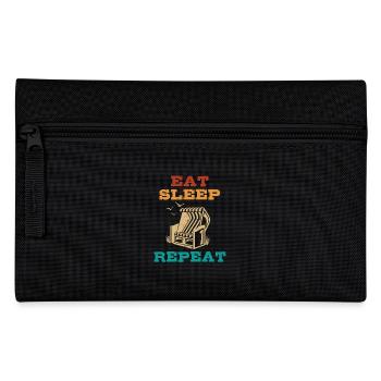 Manger Dormir Chaise De Plage Répéter, Plage, Vacances, Mer - Trousse - noir - Devant