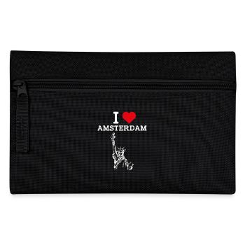 I Love Amsterdam Coole Freiheitsstatue Herz Flagge - Federtasche - Schwarz - Vorne