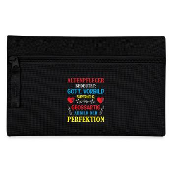 Altenpfleger Geschenk Altenpflege Pflegefachkraft - Federtasche - Schwarz - Vorne