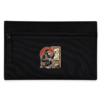 Caveman gorilla painting bananas - Pencil Case - black - Front