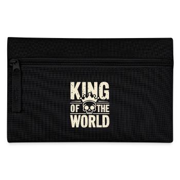 Skull and crossbones with crown King of the World - Pencil Case - black - Front