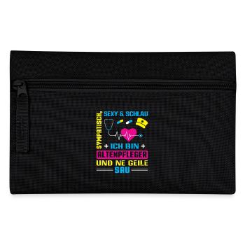 Altenpfleger Geschenk Altenpflege Pflegefachkraft - Federtasche - Schwarz - Vorne