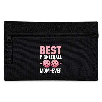 Pickleball Saying Mom Funny Pickleball Gift - Pencil Case - black - Front