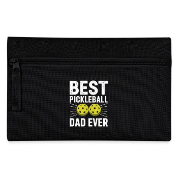 Pickleball Saying Dad Funny Pickleball Gift - Pencil Case - black - Front