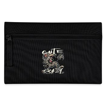 Cute but Crazy Zebra Comic Style Funny Motif - Pencil Case - black - Front