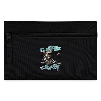 Cute but Crazy Zebra Comic Style Funny Motif - Pencil Case - black - Front