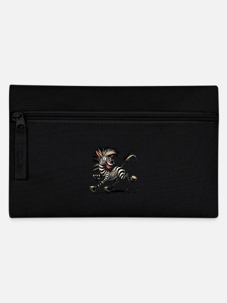 Verrücktes Zebra Comic Stil lustiges Tiermotiv - Federtasche - Schwarz