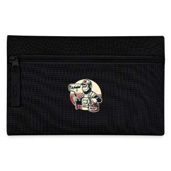 Painter gorilla with paint bucket and paint roller - Pencil Case - black - Front