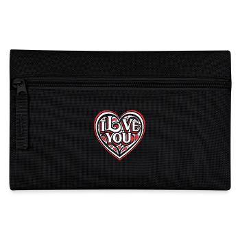 I love You - Valentine' Day - Love - Gift - Pencil Case - black - Front