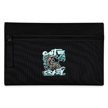 Cute but Crazy Zebra Comic Style Funny Motif - Pencil Case - black - Front