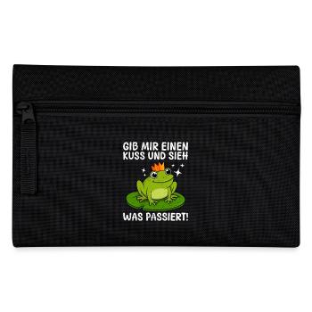 Faschings GIB MIR EINEN KUSS SIEH WAS PASSIERT - Federtasche - Schwarz - Vorne