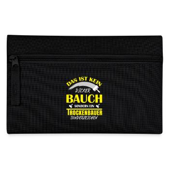 Trockenbau Trockenbauer Trockenbaumonteur Geschenk - Federtasche - Schwarz - Vorne