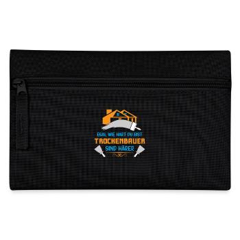 Trockenbau Trockenbauer Trockenbaumonteur Geschenk - Federtasche - Schwarz - Vorne