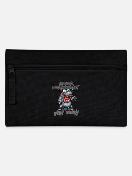Hippopotamus Better crazy than one of you - Pencil Case - black