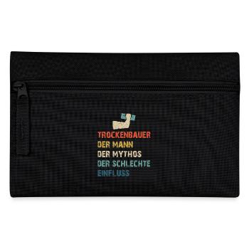 Trockenbau Trockenbauer Trockenbaumonteur Geschenk - Federtasche - Schwarz - Vorne