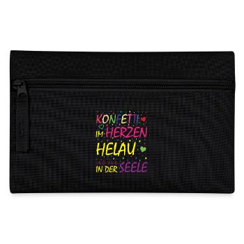 Konfetti im Herzen Helau in der Seele - Federtasche - Schwarz - Vorne