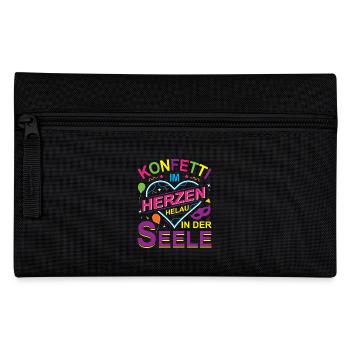 Konfetti im Herzen Helau in der Seele - Federtasche - Schwarz - Vorne