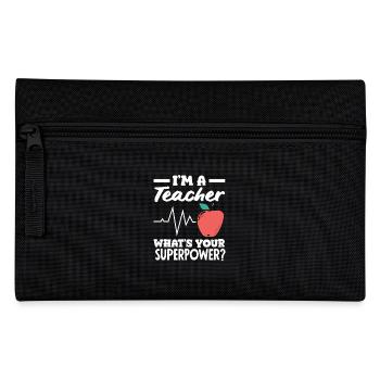 Primary school teacher I am a teacher What is your - Pencil Case - black - Front