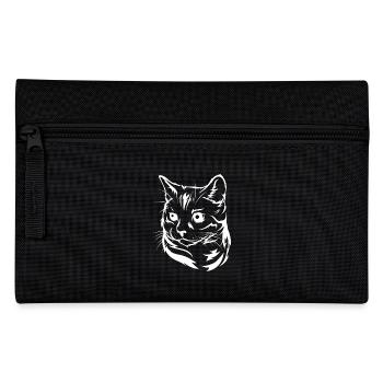Hypnotic Cat – Funny Cartoon Cat Design - Pencil Case - black - Front