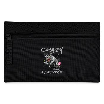 Crazy but Awesome Nashorn Comic Stil - Federtasche - Schwarz - Vorne