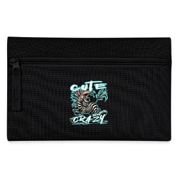 Cute but Crazy Zebra Comic Style Funny Motif - Pencil Case - black - Front