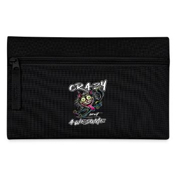 Style de bande dessinée de chat fou mais génial - Trousse - noir - Devant